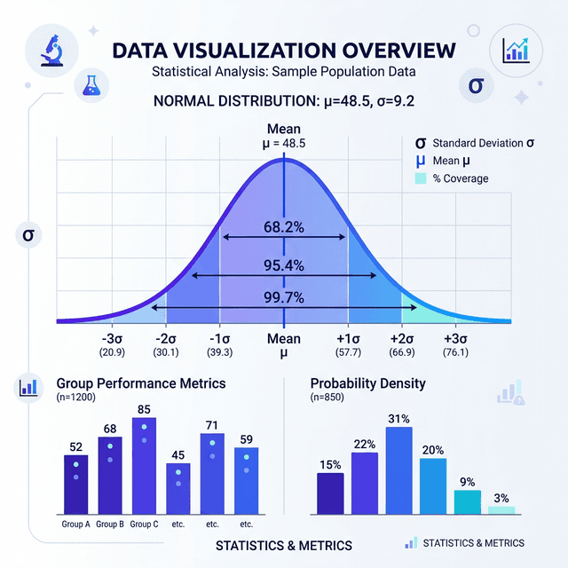 Comprehensive statistical analysis tool. Paste your raw data to instantly compute mean, median, mode, standard deviation, skewness, kurtosis, and more.